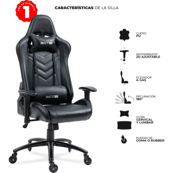 Silla Gamer Egtair Negra 13