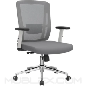Silla Delphi blanca gerente cromada