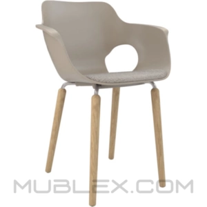 Silla Ole Tapizada Crema Medera