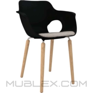 Silla Ole Tapizada Negra Medera