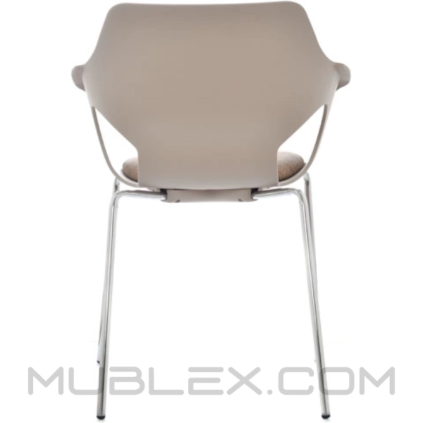 Silla Ole Asisento Tapizado Crema Cromada 10