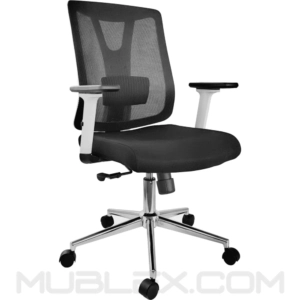 Silla Montpellier blanca gerente cromo