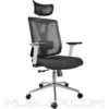 Silla Montpellier blanca presidente cromo