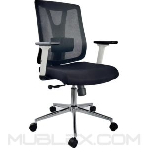 Silla Santorini blanca gerente cromo