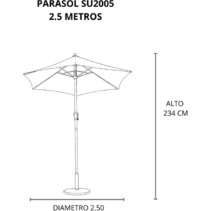 Medidas Parasol 2.5mt