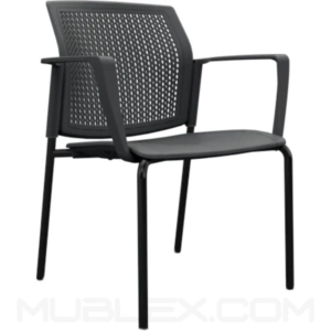 Silla Logan negra con brazos 1