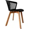 Silla Adelyn patas madera negra