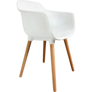 Silla Alida patas madera blanca