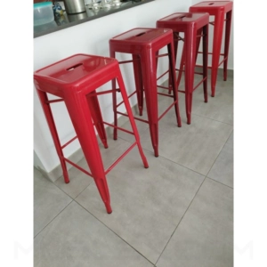 Banca metalica para bar Torix rojo 1