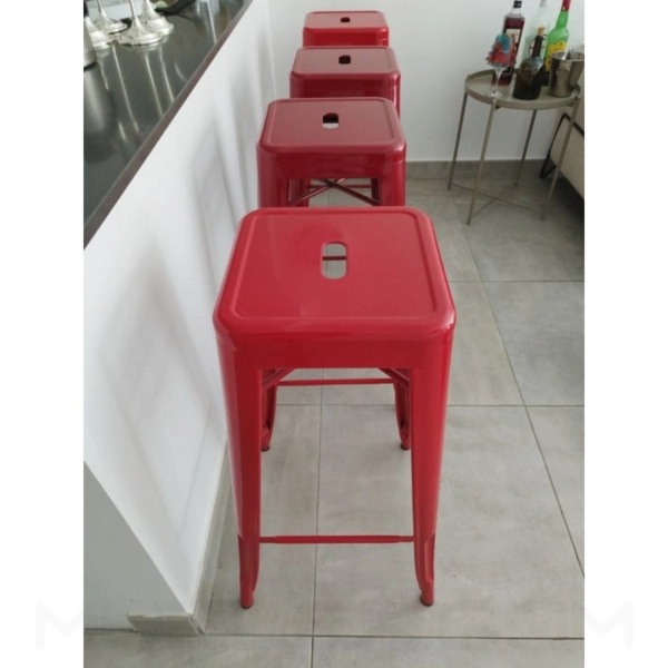 Banca metalica para bar Torix rojo 2