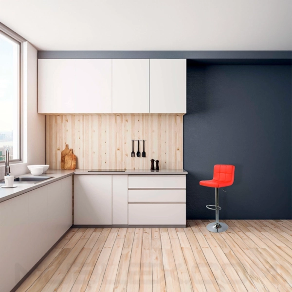 Butaco Nill sin brazos roja cuerina 18