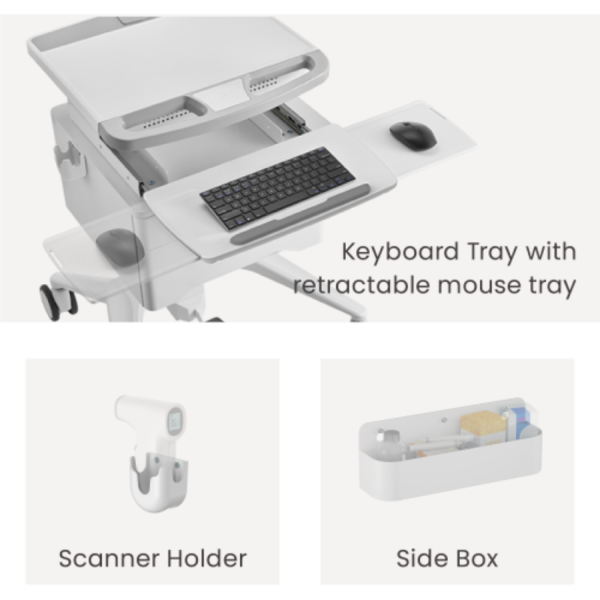 Carrito medico modular elevacion gas 11