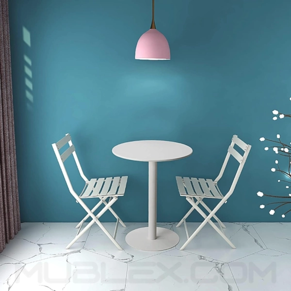 Mesa para cafetería redonda Bianca blanca 12