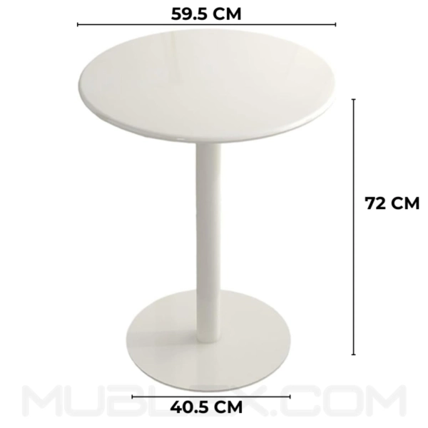 Mesa para cafetería redonda Bianca blanca 16