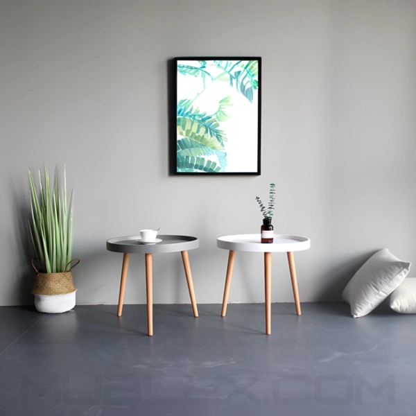 Mesita auxiliar Nice blanca 19