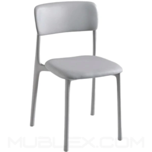 Silla de diseño Coleta acolchada gris 10