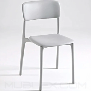 Silla de diseño Coleta plástica gris 12