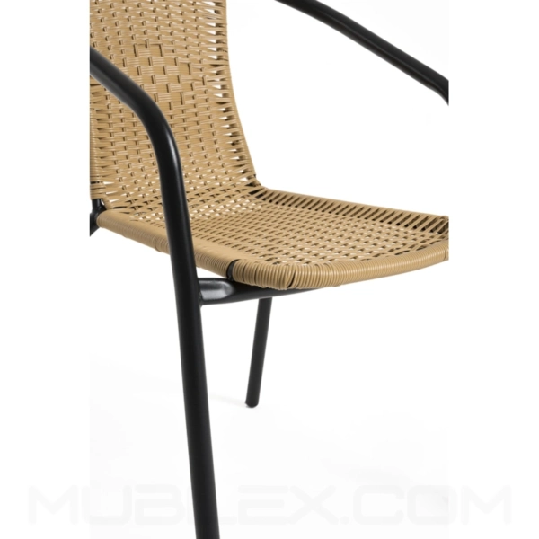 Silla en Rattan para exteriores beige 7
