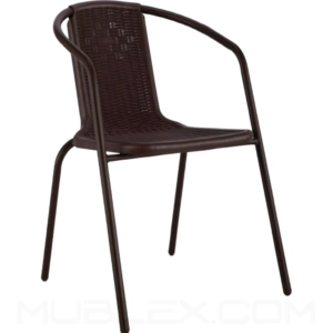 Silla en Rattan para exteriores café oscuro 0