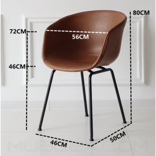 Sillón cuerina Roger café 3