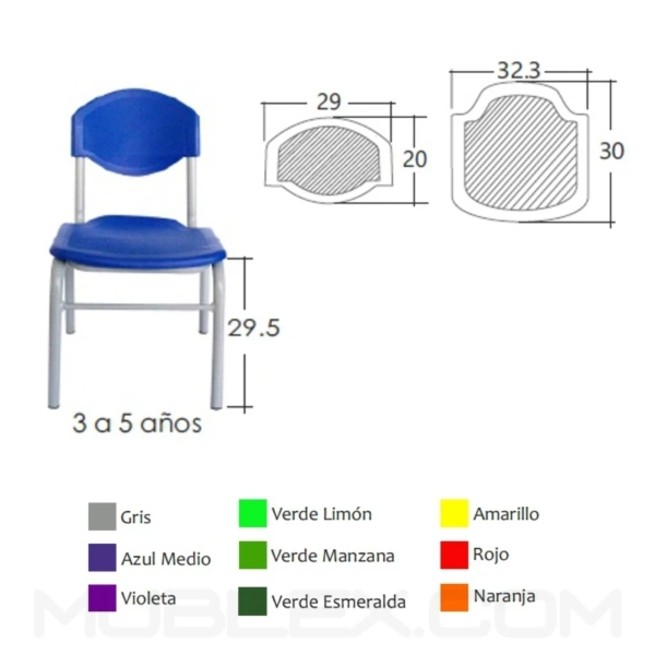 Silla Escolar Medidas