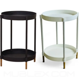 Mesita auxiliar 2 niveles redonda