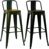 Silla Bar metálica con asiento madera Torix