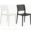 Silla plástica Rattanet blanco y negro