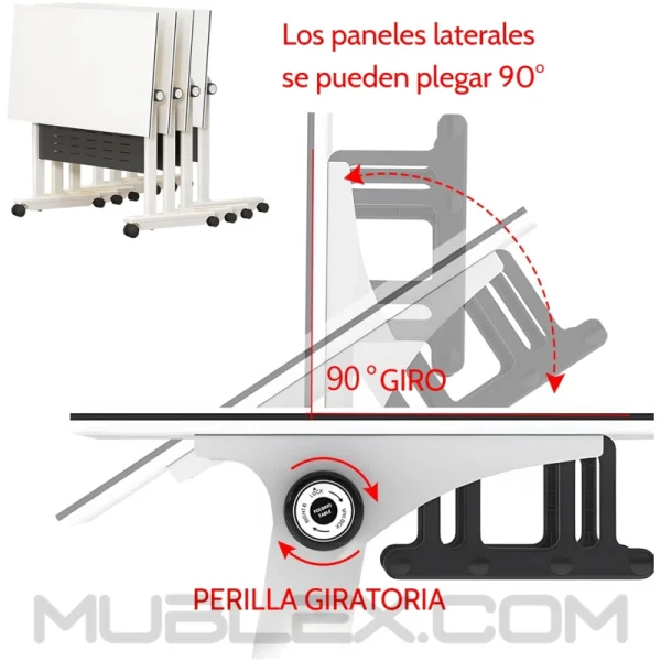 Mesa plegable modular movil abatible Contecta Giro