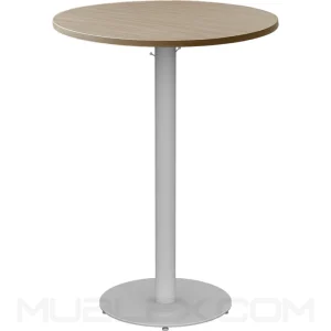 Mesa bar Base Piatto Redonda gris claro
