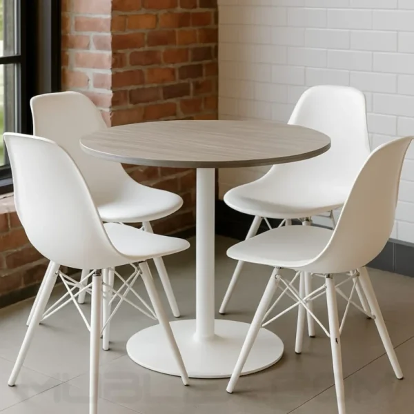 Mesa para cafereria Base Piatto Redonda blanca