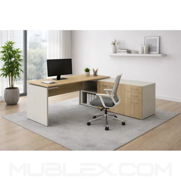 Escritorio en madera gerencial Olmo 170x170 cm - Image 2