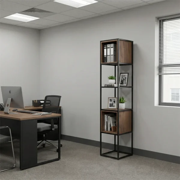 Mueble organizador vertical con repisas tipo Cubos en madera 217x45x45 cm - Image 2