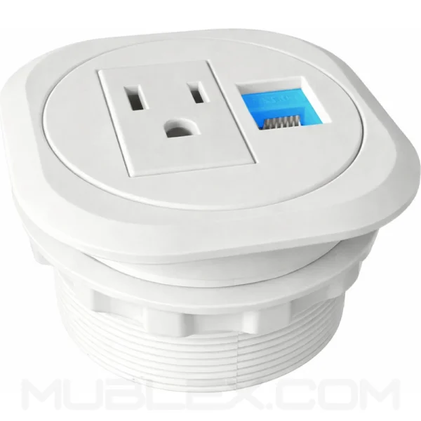 Grommet redondo UniDesk con 2 socket de conexión - Image 6