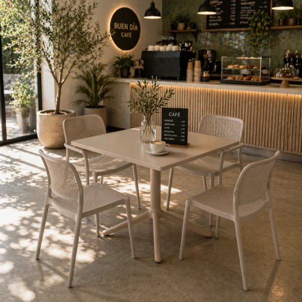 Mesa cuadrada plegable para exteriores 80x80cm TecnoPlex - Image 4