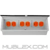 Grommet MultiPush de 3 tomas eléctricas triple leviton naranja con tapa