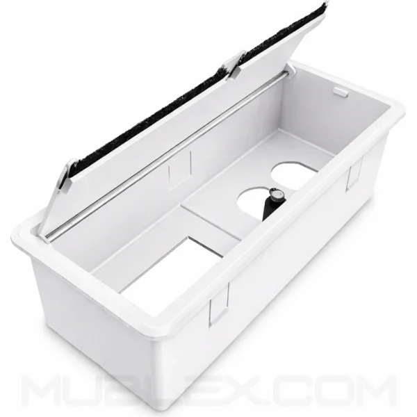 Caja plástica doble de mesa para colocar conexiones eléctricas y de datos con tapa push PushDuo - Image 2