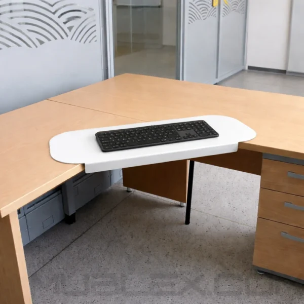 Extensión porta teclado metálico para escritorio en L o esquinero - Image 2