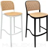 Silla de barra en mimbre o ratán Solea compacta