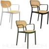 Silla en mimbre o ratán Solea ovalada con brazos